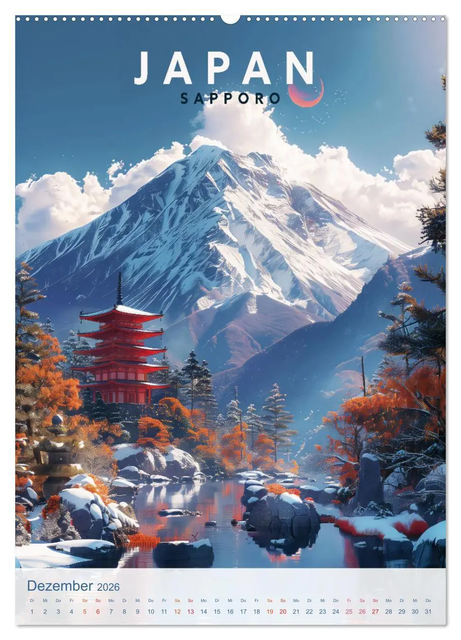 Bild: 9783457268001 | Japan - Old School Poster Style (hochwertiger Premium Wandkalender...