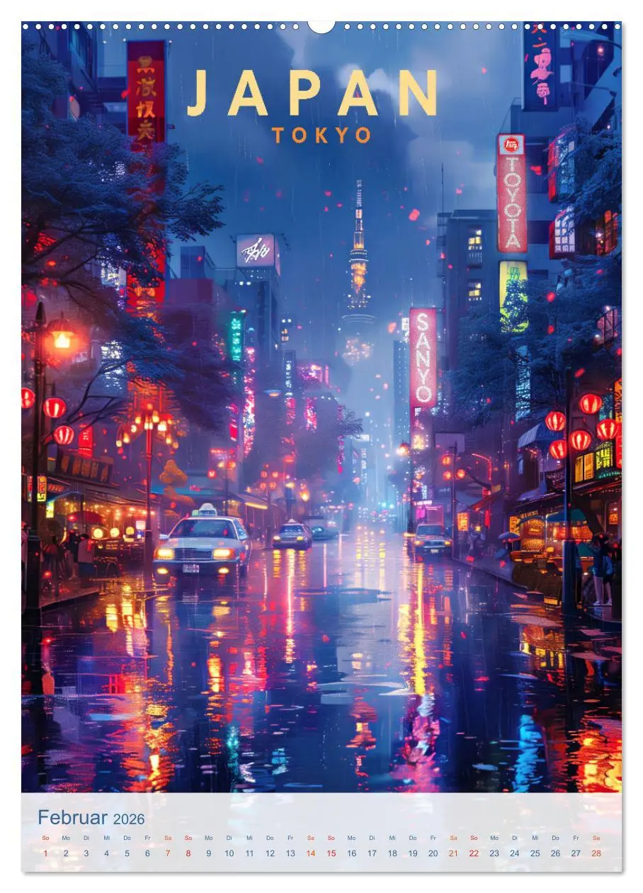Bild: 9783457268001 | Japan - Old School Poster Style (hochwertiger Premium Wandkalender...
