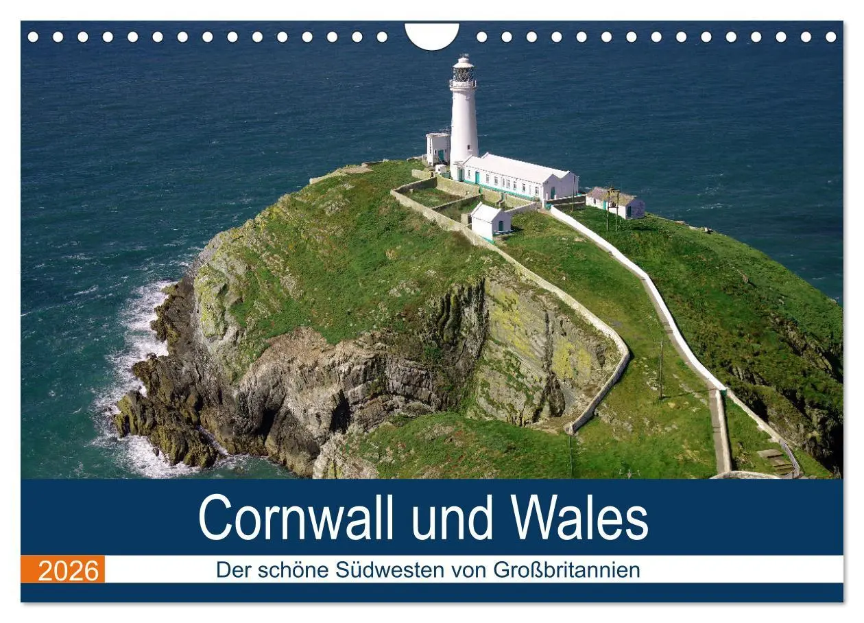 Cover: 9783457888001 | Cornwall und Wales (Wandkalender 2026 DIN A4 quer), CALVENDO...
