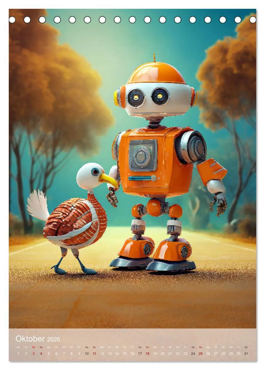 Bild: 9783516288001 | RoboLife - Niedliche Blechfreunde im Alltag (Tischkalender 2026 DIN...
