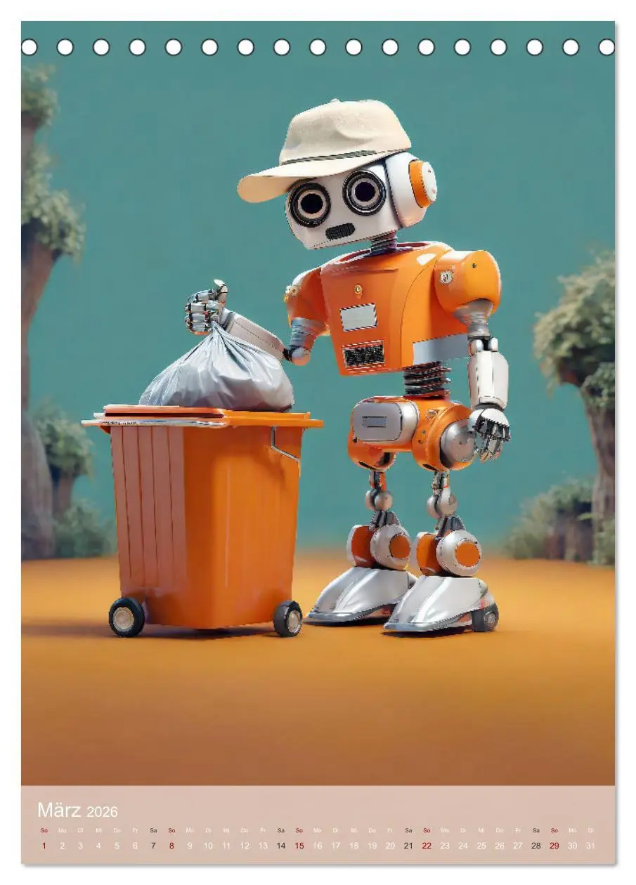 Bild: 9783516288001 | RoboLife - Niedliche Blechfreunde im Alltag (Tischkalender 2026 DIN...