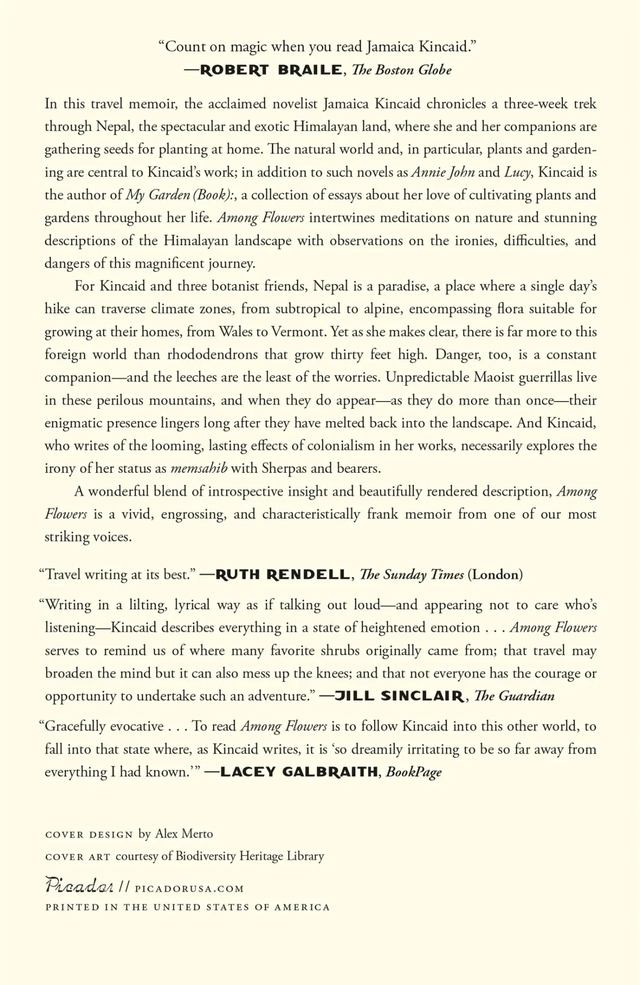 Rückseite: 9780374538101 | Among Flowers | A Walk in the Himalaya | Jamaica Kincaid | Taschenbuch