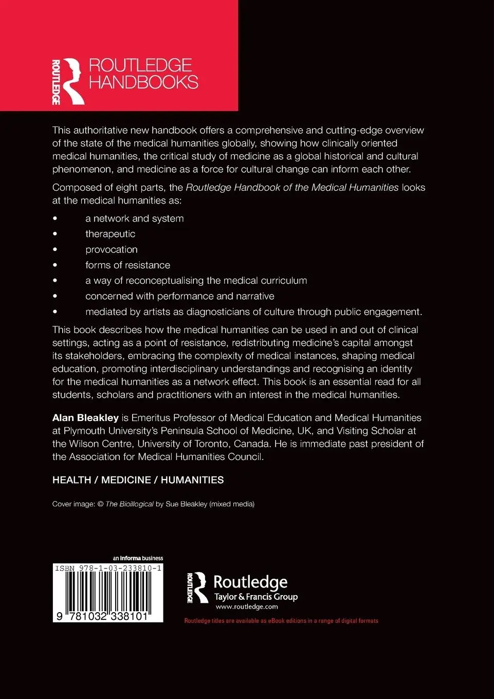 Rückseite: 9781032338101 | Routledge Handbook of the Medical Humanities | Bleakley Alan | Buch