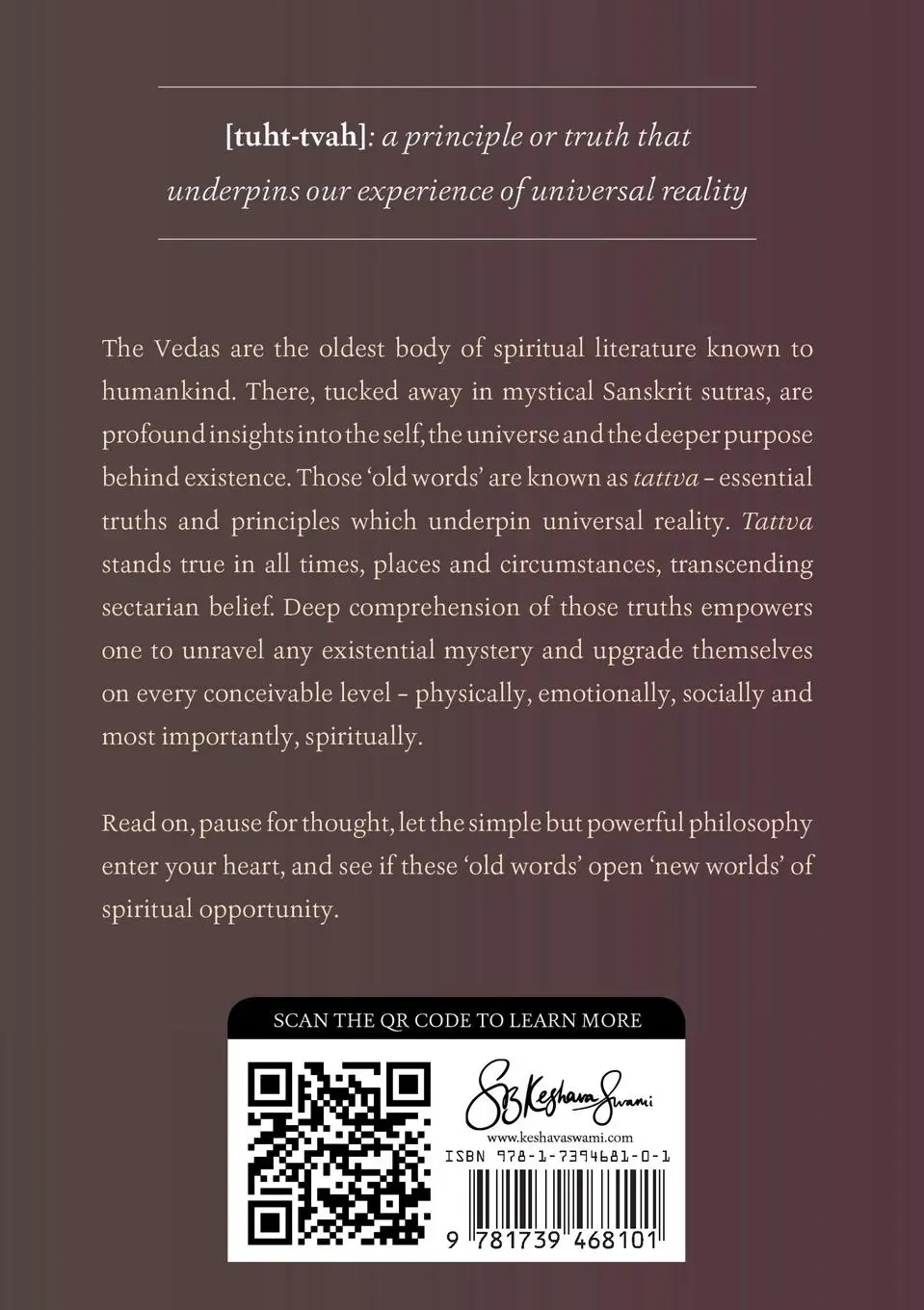 Rückseite: 9781739468101 | Tattva 2 | Old Words Open New Worlds | S. B. Keshava Swami | Buch