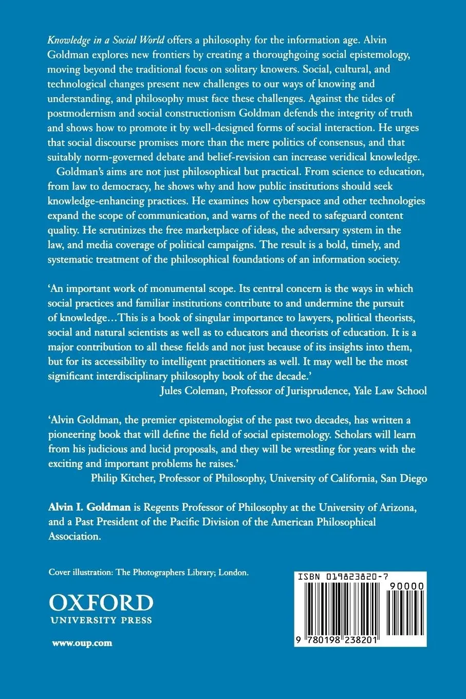 Rückseite: 9780198238201 | Knowledge in a Social World | Alvin I. Goldman | Taschenbuch | 1999