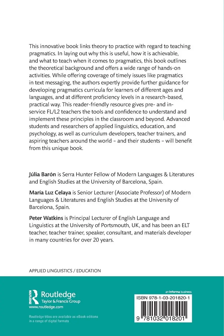 Rückseite: 9781032018201 | Pragmatics in Language Teaching | From Research to Practice | Buch