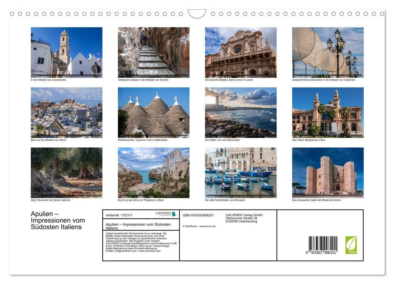 Bild: 9783383998201 | Apulien - Impressionen vom Südosten Italiens (Wandkalender 2025 DIN...