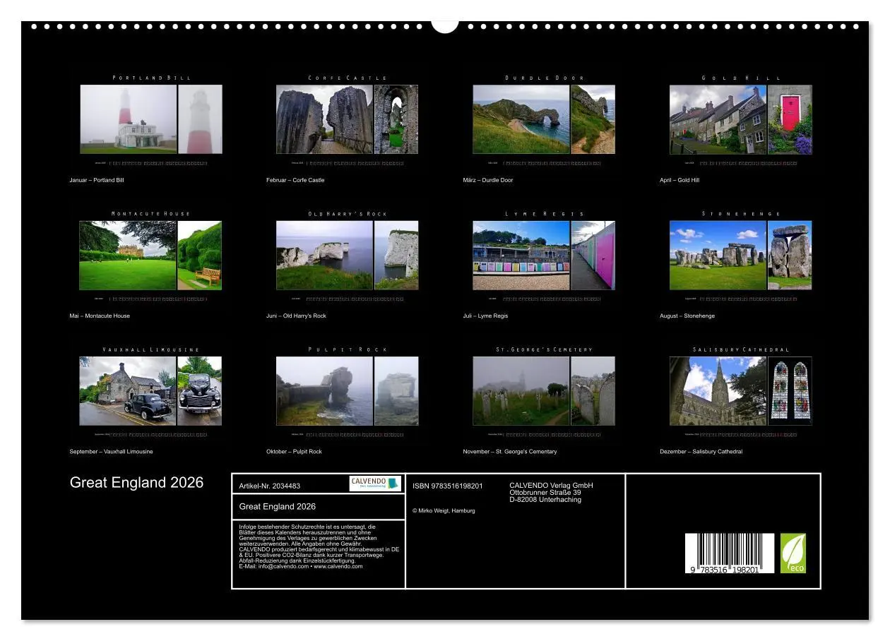 Bild: 9783516198201 | Great England 2026 (hochwertiger Premium Wandkalender 2026 DIN A2...