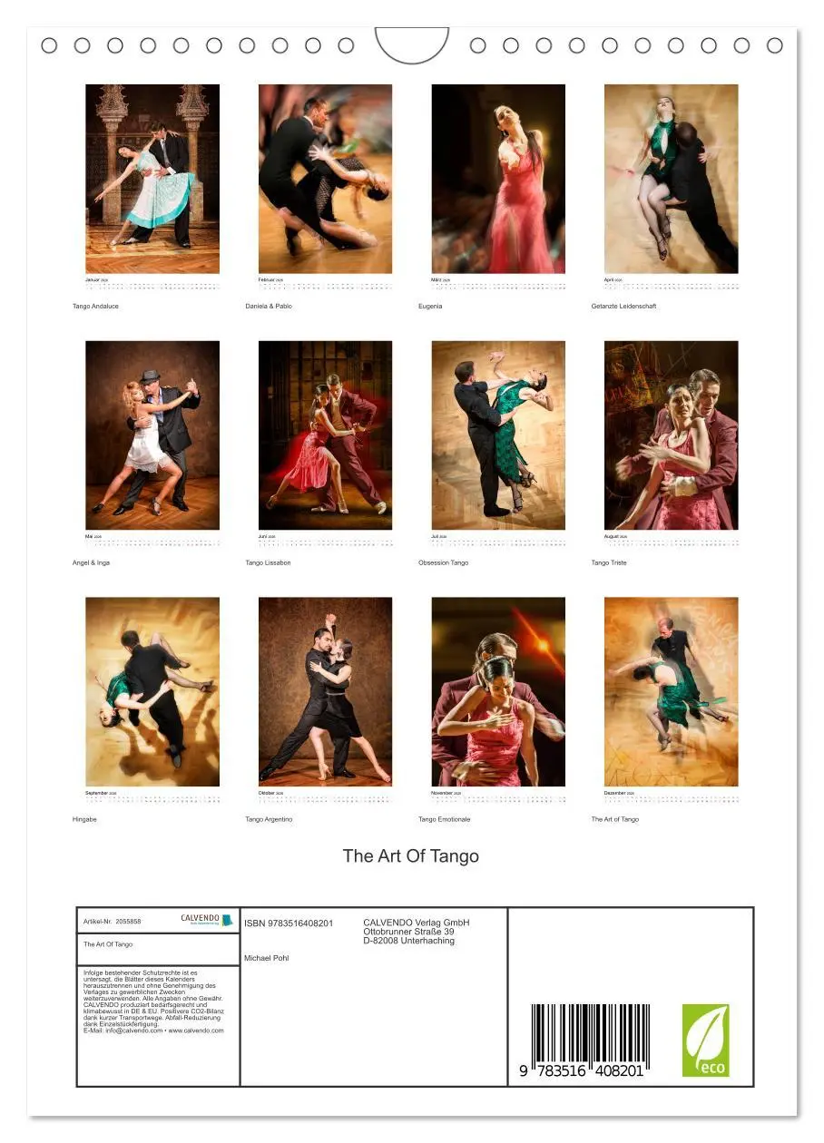 Bild: 9783516408201 | The Art Of Tango (Wandkalender 2026 DIN A4 hoch), CALVENDO...