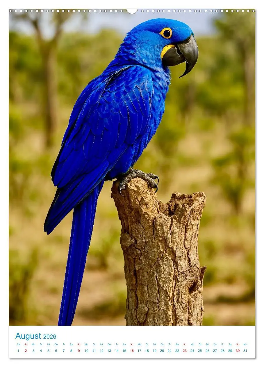 Bild: 9783516648201 | Blaue Vögel (Wandkalender 2026 DIN A2 hoch), CALVENDO Monatskalender