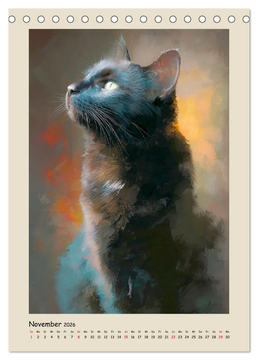 Bild: 9783516718201 | Katzen. Momente feliner Poesie in Öloptik (Tischkalender 2026 DIN...