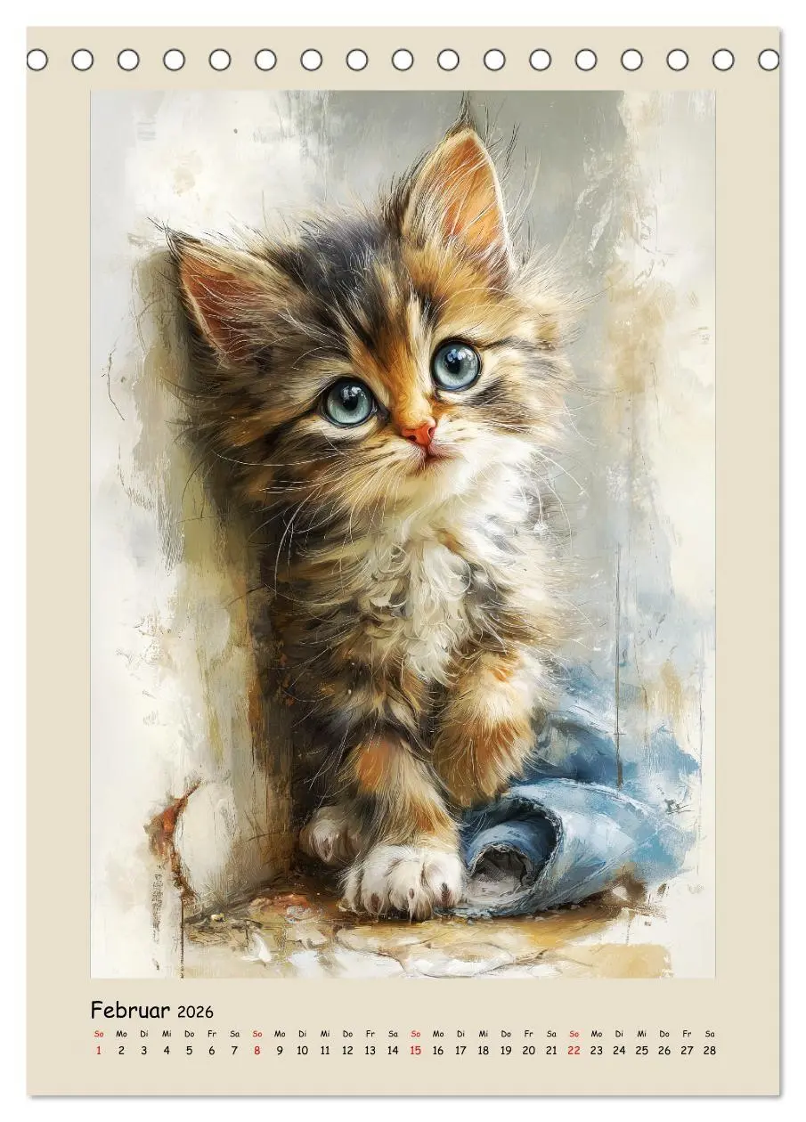 Bild: 9783516718201 | Katzen. Momente feliner Poesie in Öloptik (Tischkalender 2026 DIN...