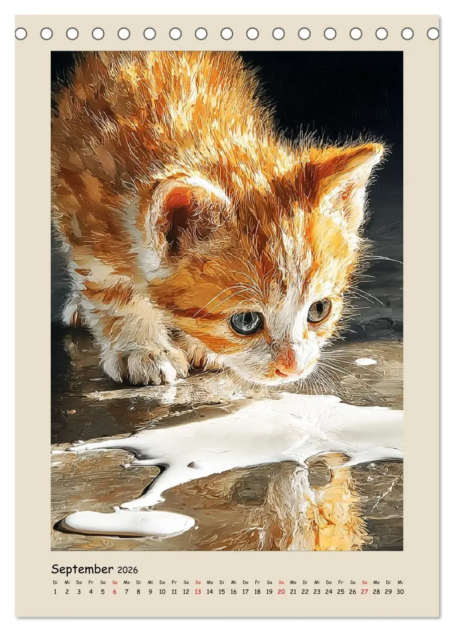 Bild: 9783516718201 | Katzen. Momente feliner Poesie in Öloptik (Tischkalender 2026 DIN...