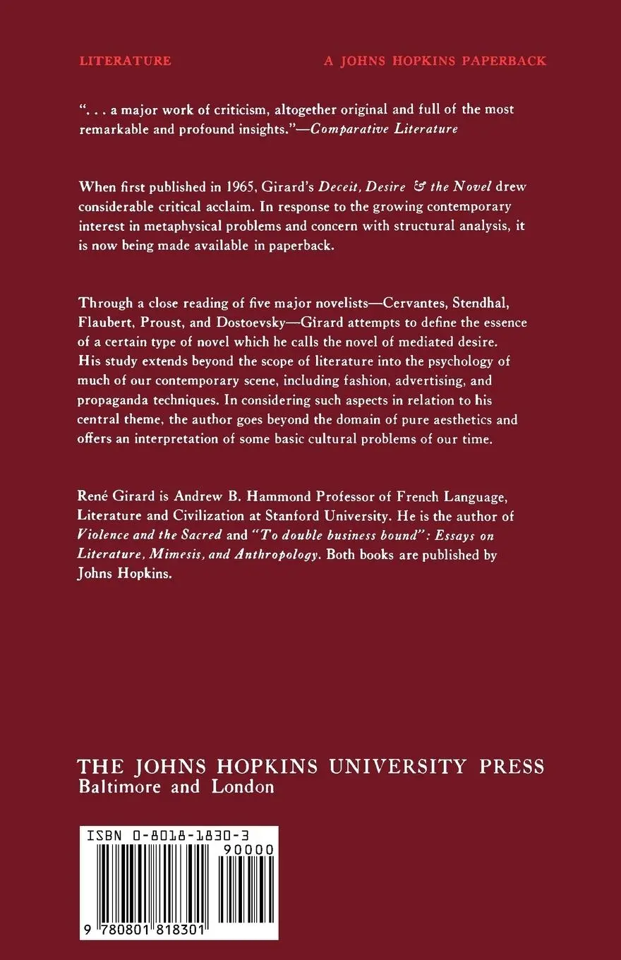 Rückseite: 9780801818301 | Deceit, Desire, and the Novel | Self and Other in Literary Structure