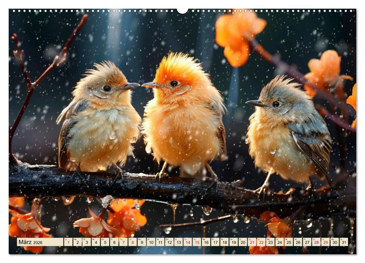Bild: 9783457478301 | Vögel Alltag (Wandkalender 2026 DIN A2 quer), CALVENDO Monatskalender