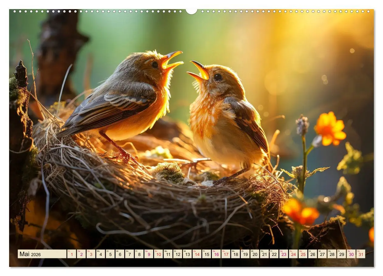Bild: 9783457478301 | Vögel Alltag (Wandkalender 2026 DIN A2 quer), CALVENDO Monatskalender