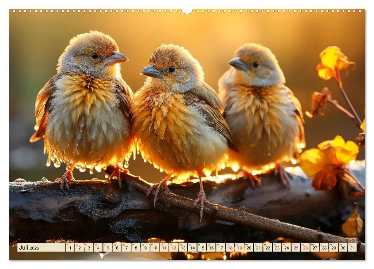 Bild: 9783457478301 | Vögel Alltag (Wandkalender 2026 DIN A2 quer), CALVENDO Monatskalender