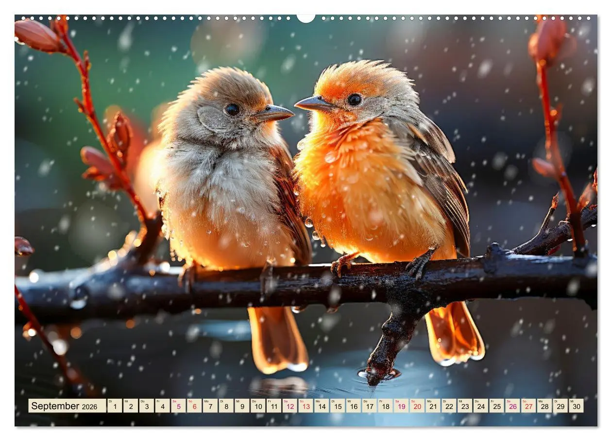 Bild: 9783457478301 | Vögel Alltag (Wandkalender 2026 DIN A2 quer), CALVENDO Monatskalender