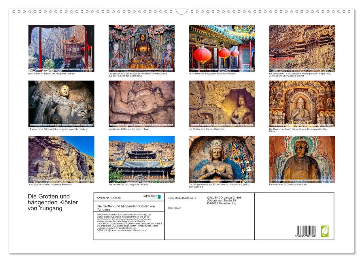Bild: 9783457858301 | Die Grotten und hängenden Klöster von Yungang (Wandkalender 2026...