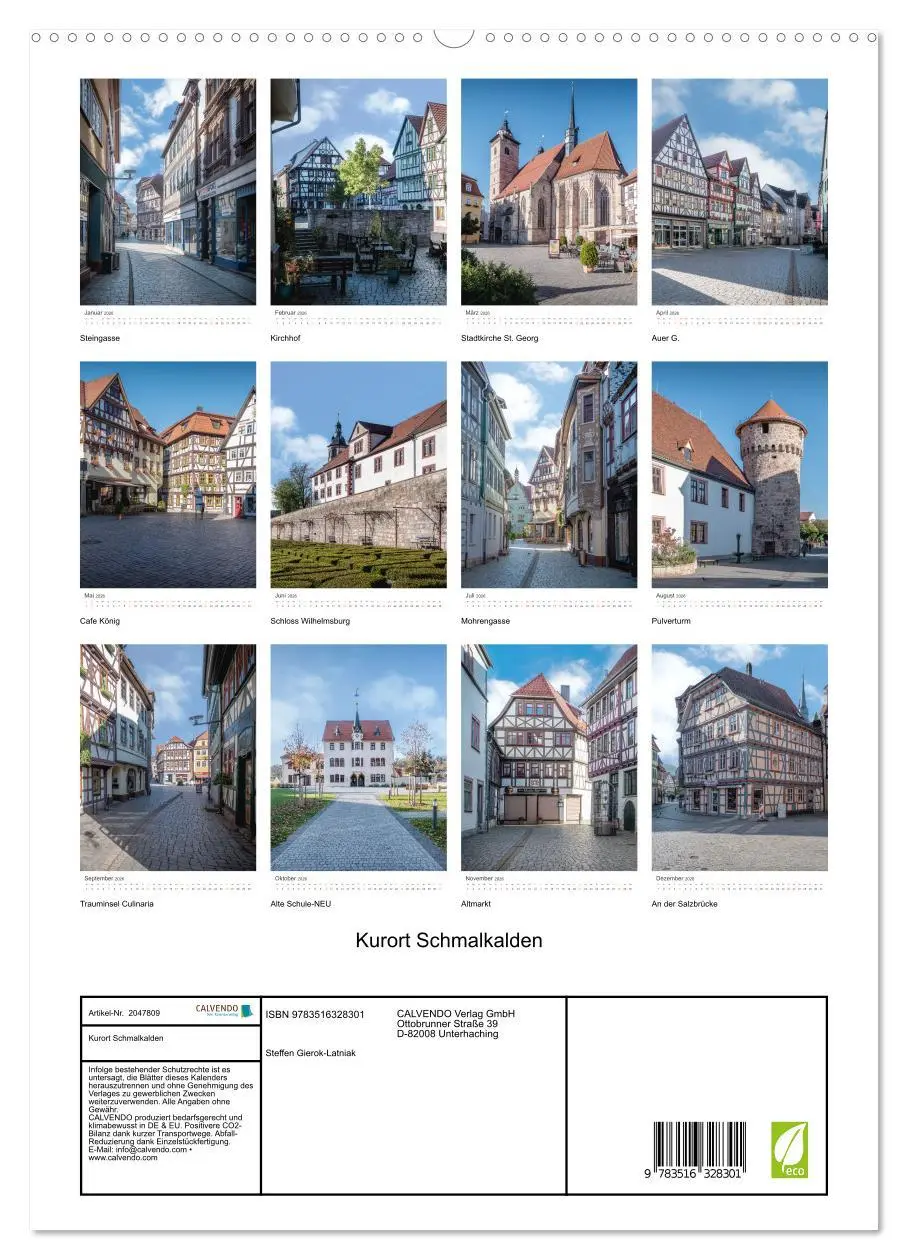 Bild: 9783516328301 | Kurort Schmalkalden (hochwertiger Premium Wandkalender 2026 DIN A2...