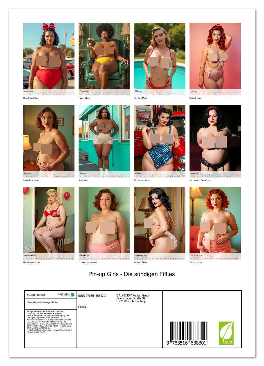 Bild: 9783516638301 | Pin-up Girls - Die sündigen Fifties (Wandkalender 2026 DIN A4...