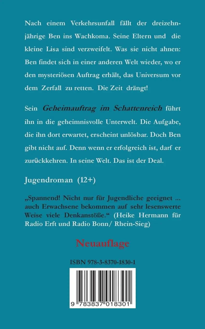 Rückseite: 9783837018301 | Geheimauftrag im Schattenreich | Ein mystischer Jugendroman | Saure