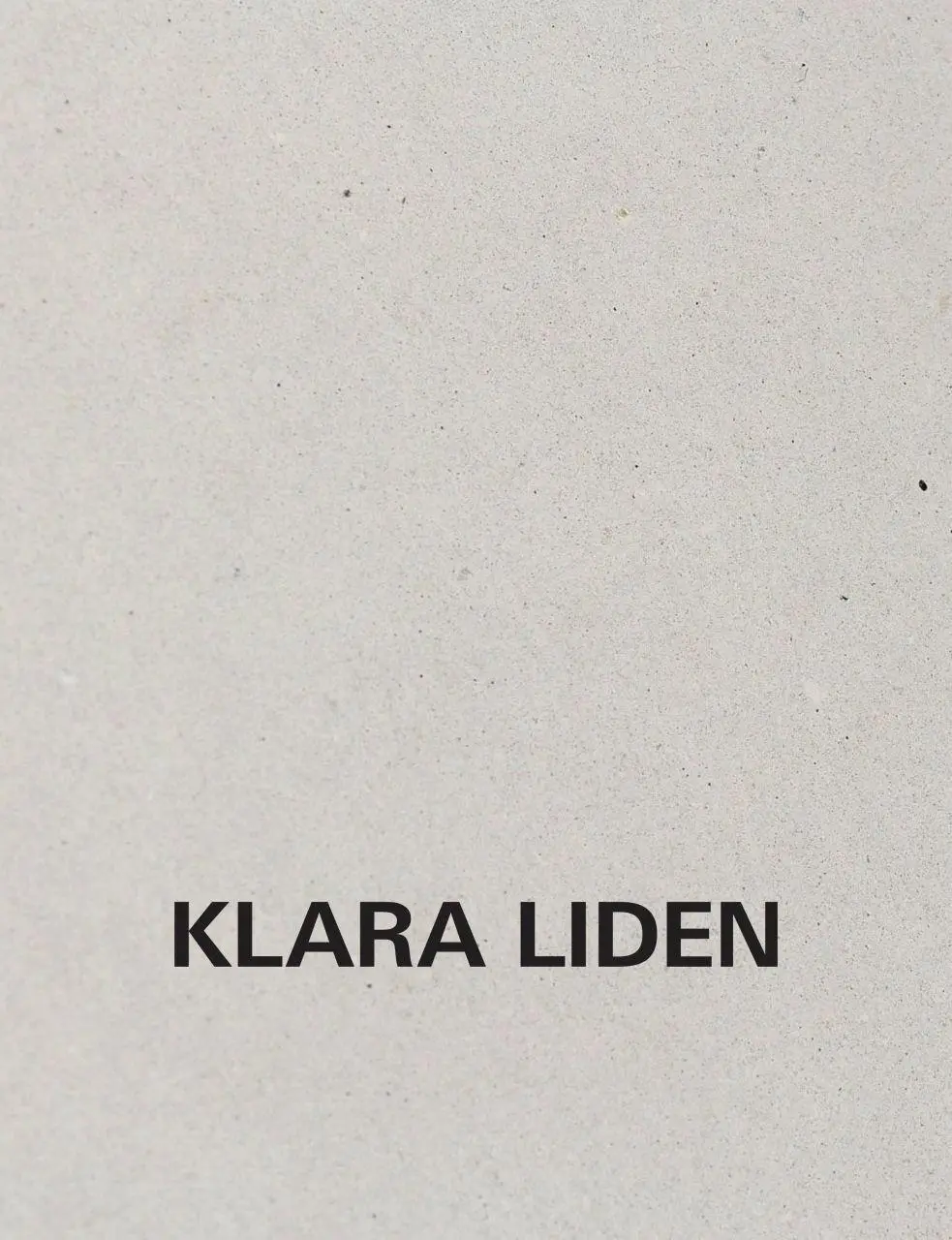 Cover: 9783954768301 | (0,0,0) | Klara Liden | Klara Lidén | Taschenbuch | Englisch | 2026