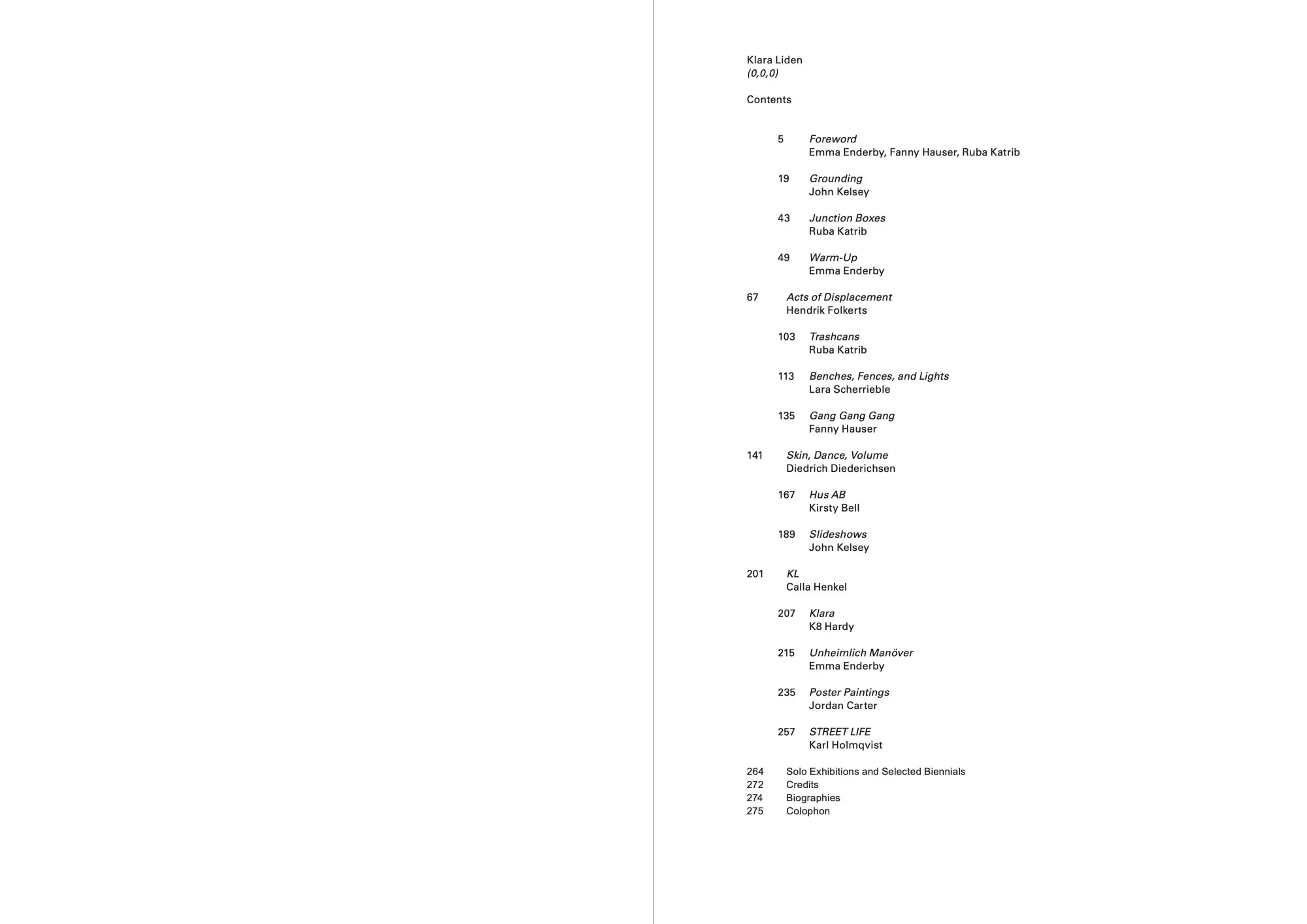 Bild: 9783954768301 | (0,0,0) | Klara Liden | Klara Lidén | Taschenbuch | Englisch | 2026
