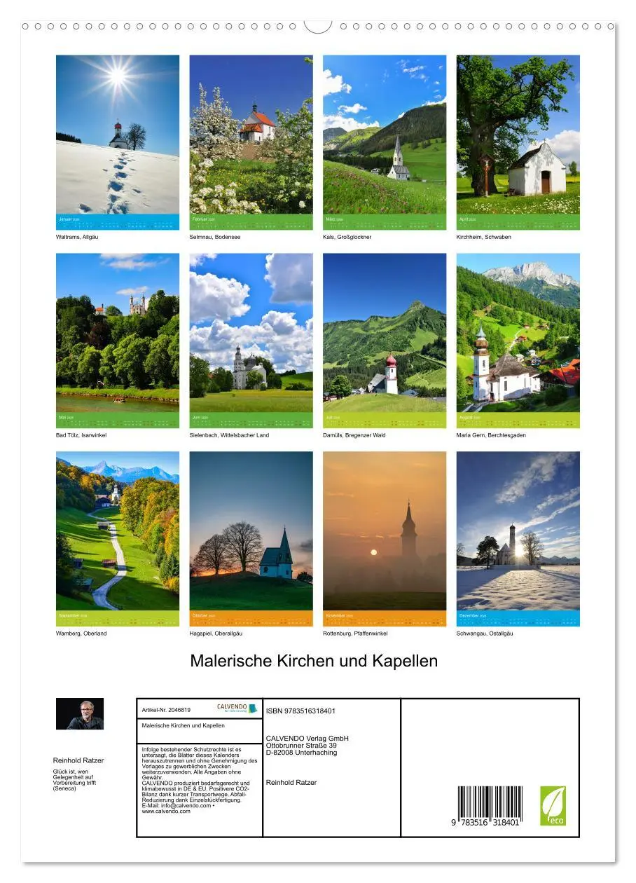 Bild: 9783516318401 | Malerische Kirchen und Kapellen (hochwertiger Premium Wandkalender...