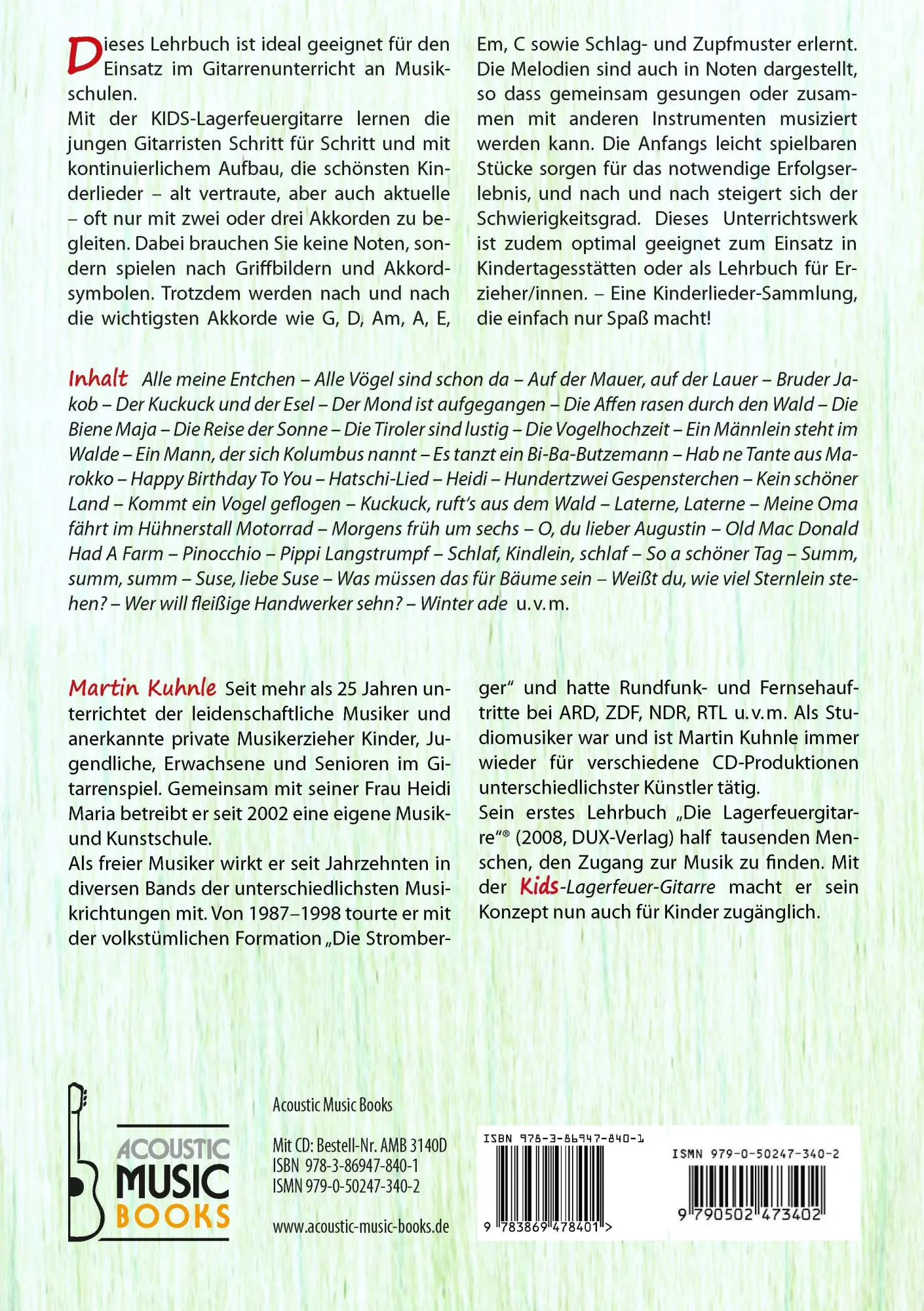 Bild: 9783869478401 | Kids Lagerfeuer-Gitarre. Band 1 | Martin Kuhnle (u. a.) | Taschenbuch