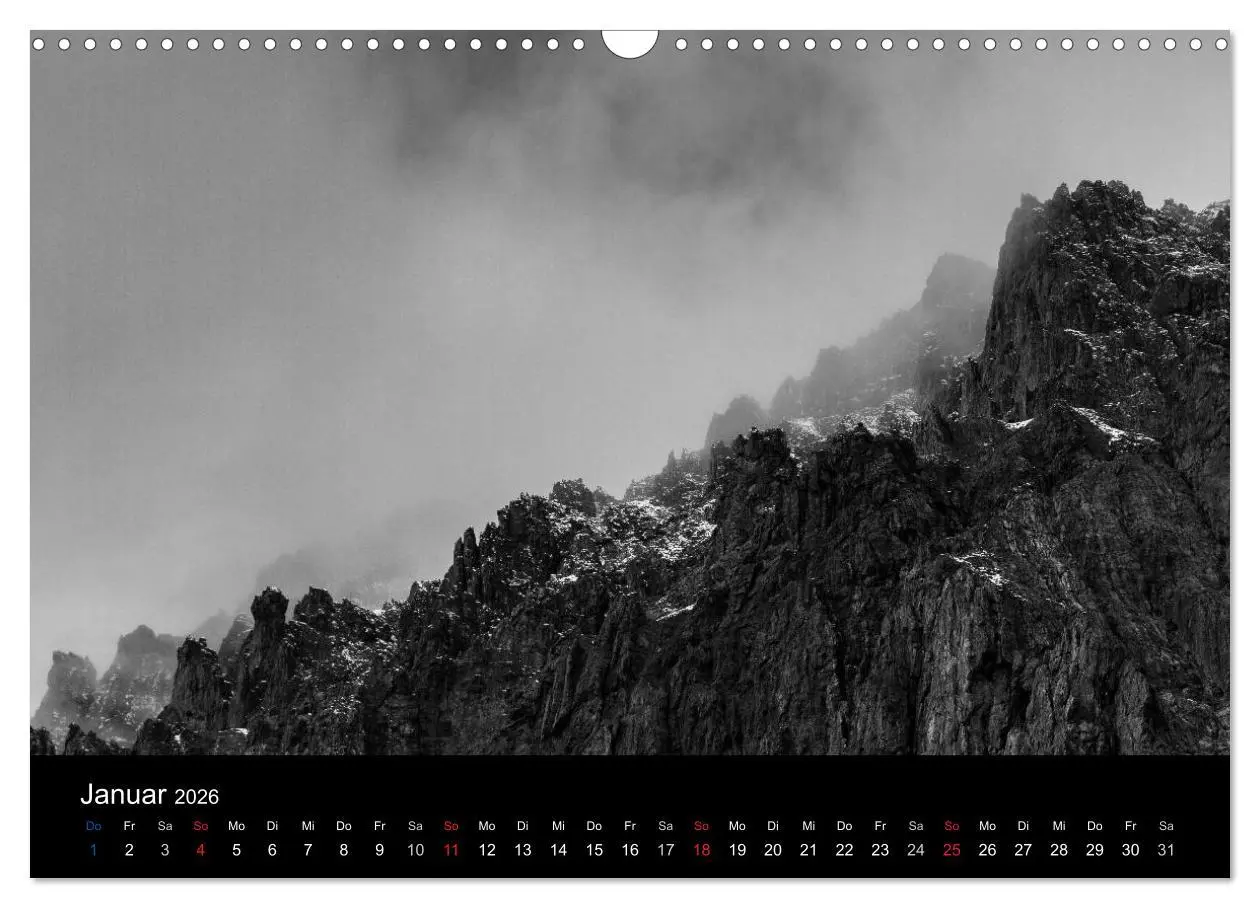Bild: 9783516098501 | BERGE IN SCHWARZ WEISS (Wandkalender 2026 DIN A3 quer), CALVENDO...