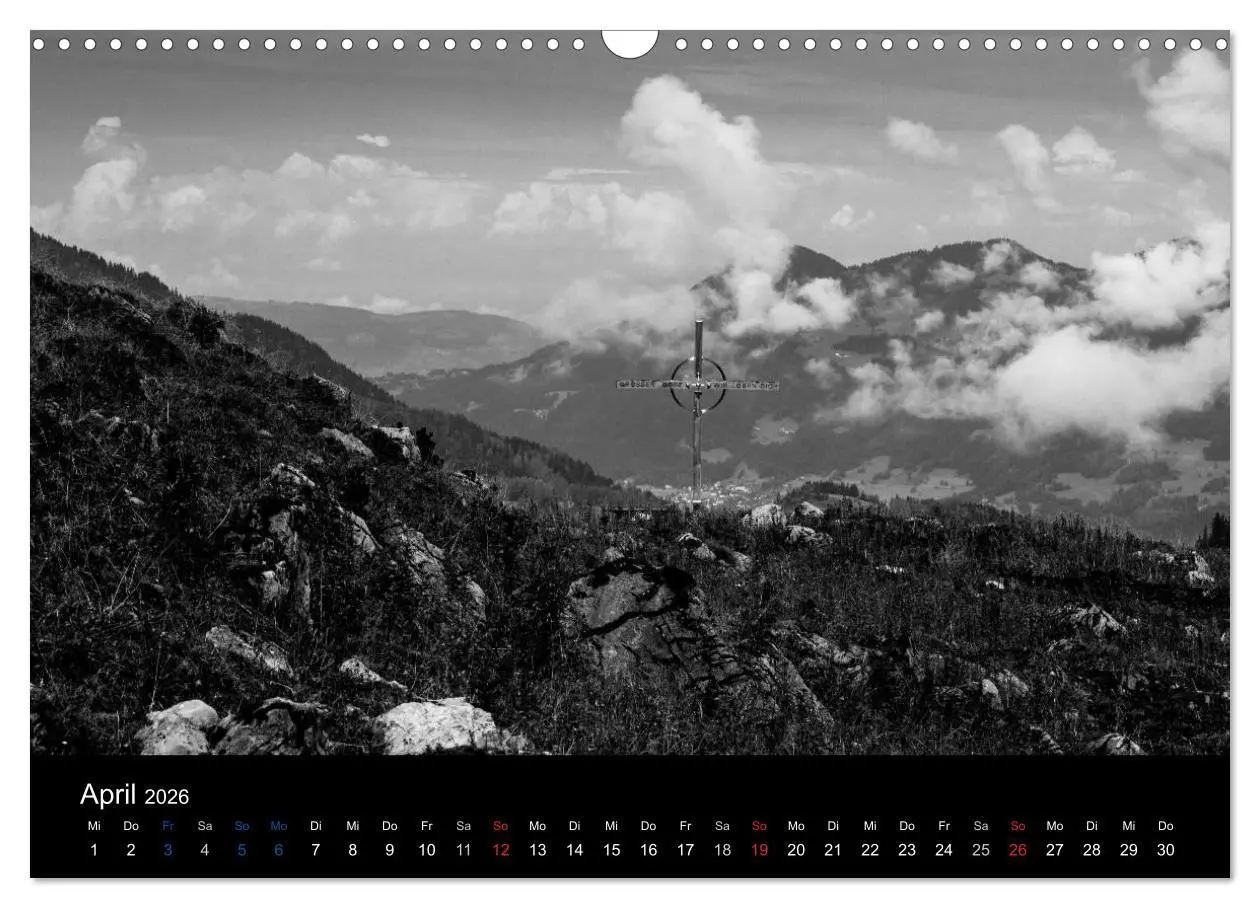 Bild: 9783516098501 | BERGE IN SCHWARZ WEISS (Wandkalender 2026 DIN A3 quer), CALVENDO...