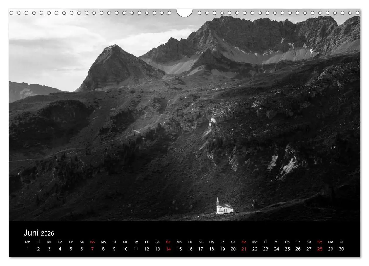 Bild: 9783516098501 | BERGE IN SCHWARZ WEISS (Wandkalender 2026 DIN A3 quer), CALVENDO...