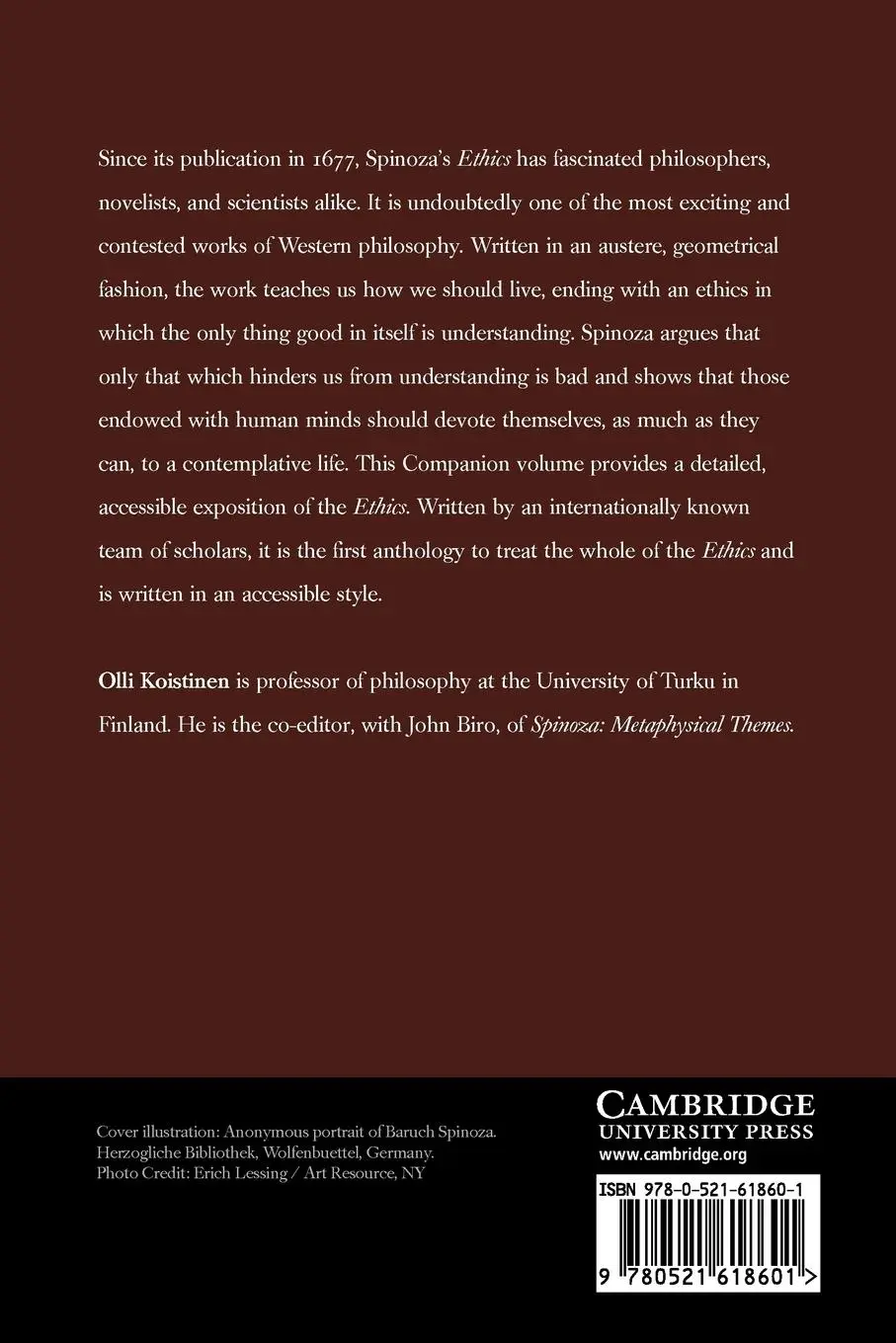 Rückseite: 9780521618601 | The Cambridge Companion to Spinoza's Ethics | Olli Koistinen | Buch