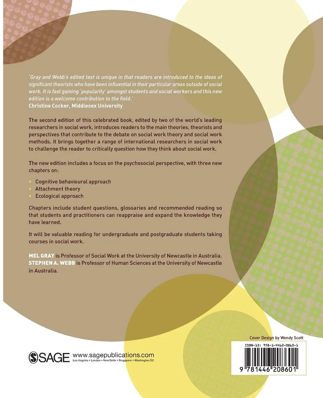 Rückseite: 9781446208601 | Social Work Theories and Methods | Mel Gray (u. a.) | Taschenbuch