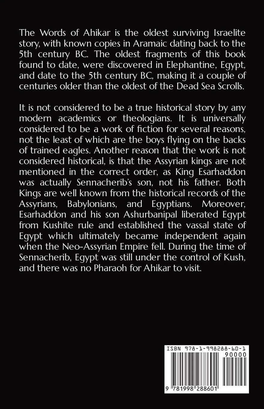 Rückseite: 9781998288601 | Words of Ahikar | Scriptural Research Institute | Taschenbuch | 2024