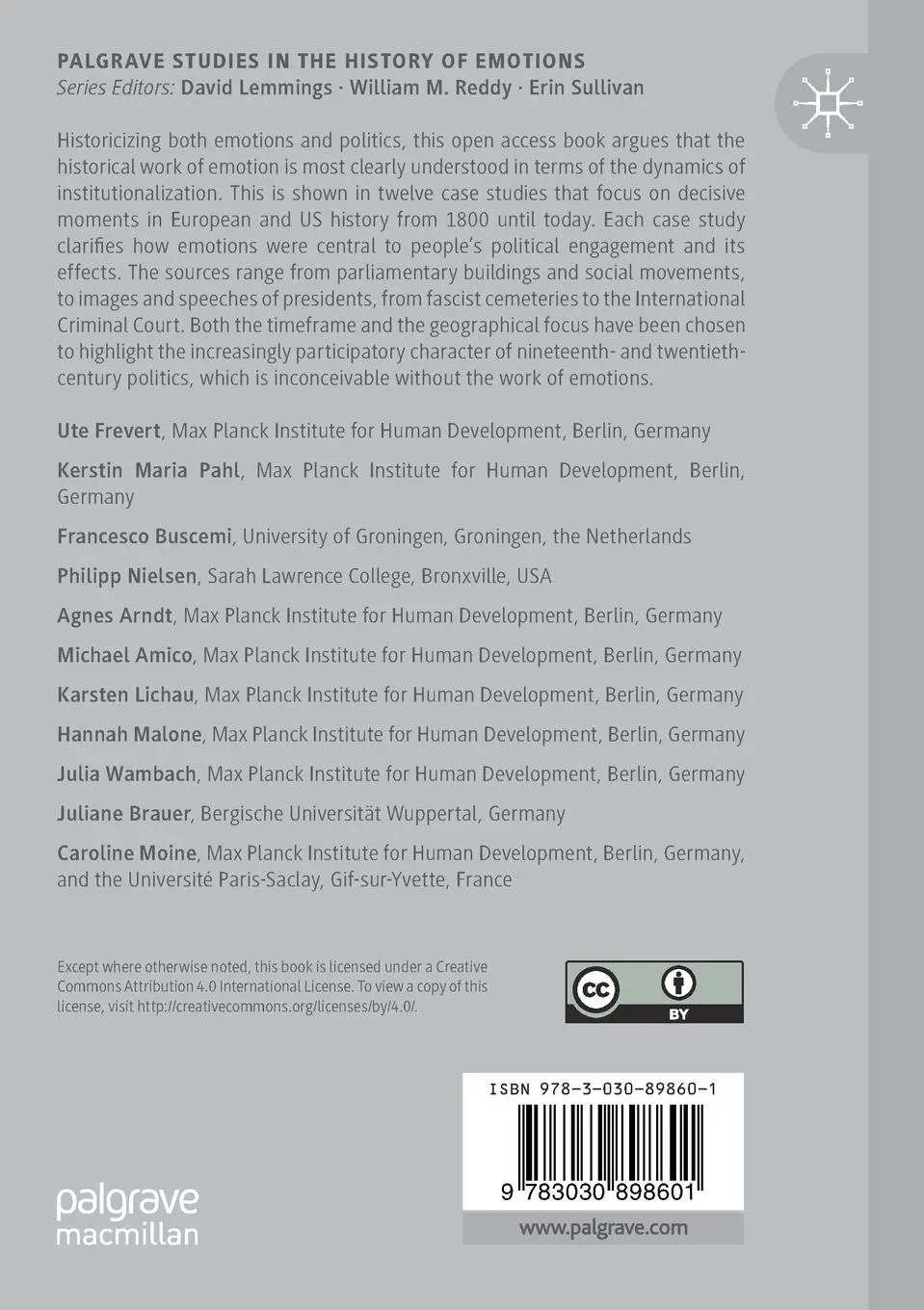 Rückseite: 9783030898601 | Feeling Political | Emotions and Institutions since 1789 | Taschenbuch