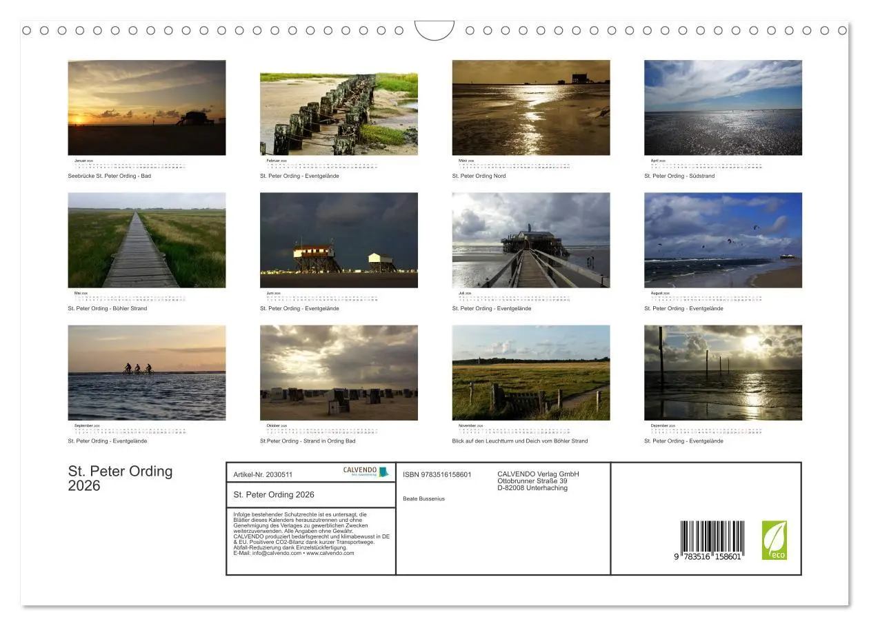 Bild: 9783516158601 | St. Peter Ording 2026 (Wandkalender 2026 DIN A3 quer), CALVENDO...