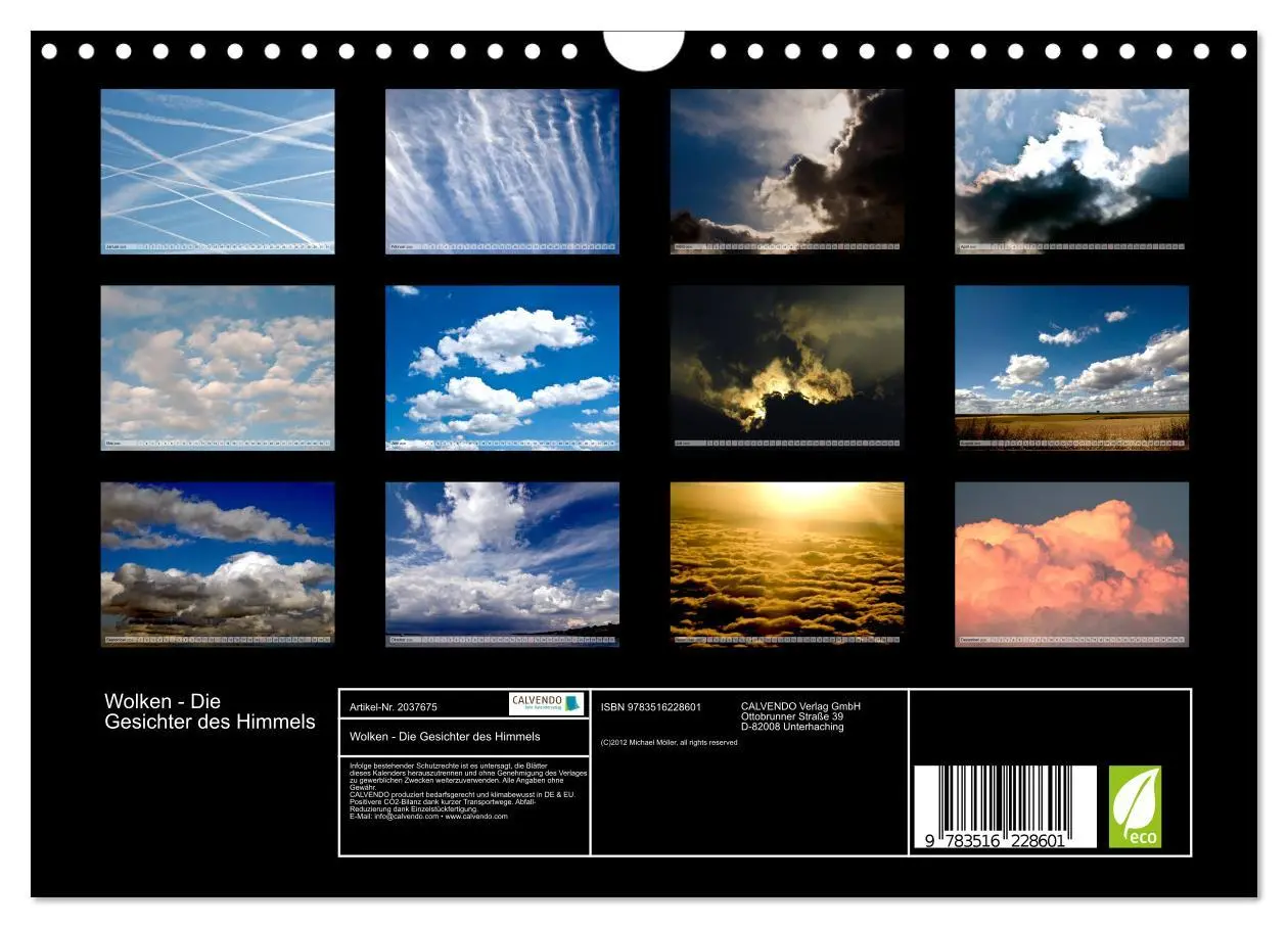 Bild: 9783516228601 | Wolken - Die Gesichter des Himmels (Wandkalender 2026 DIN A4 quer),...