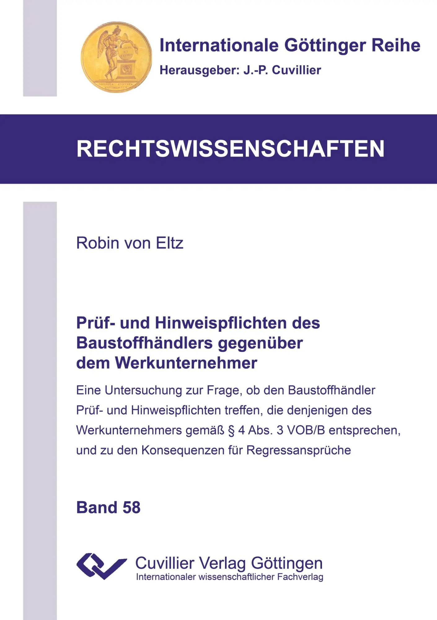 Cover: 9783954048601 | Prüf- und Hinweispflichten des Baustoffhändlers gegenüber dem...