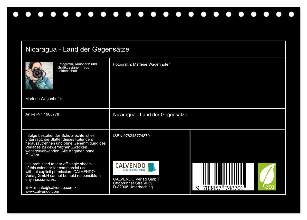 Bild: 9783457748701 | Nicaragua - Land der Gegensätze (Tischkalender 2026 DIN A5 quer),...