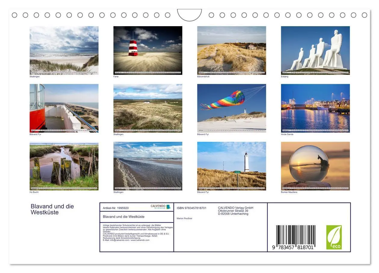 Bild: 9783457818701 | Blavand und die Westküste (Wandkalender 2026 DIN A4 quer), CALVENDO...