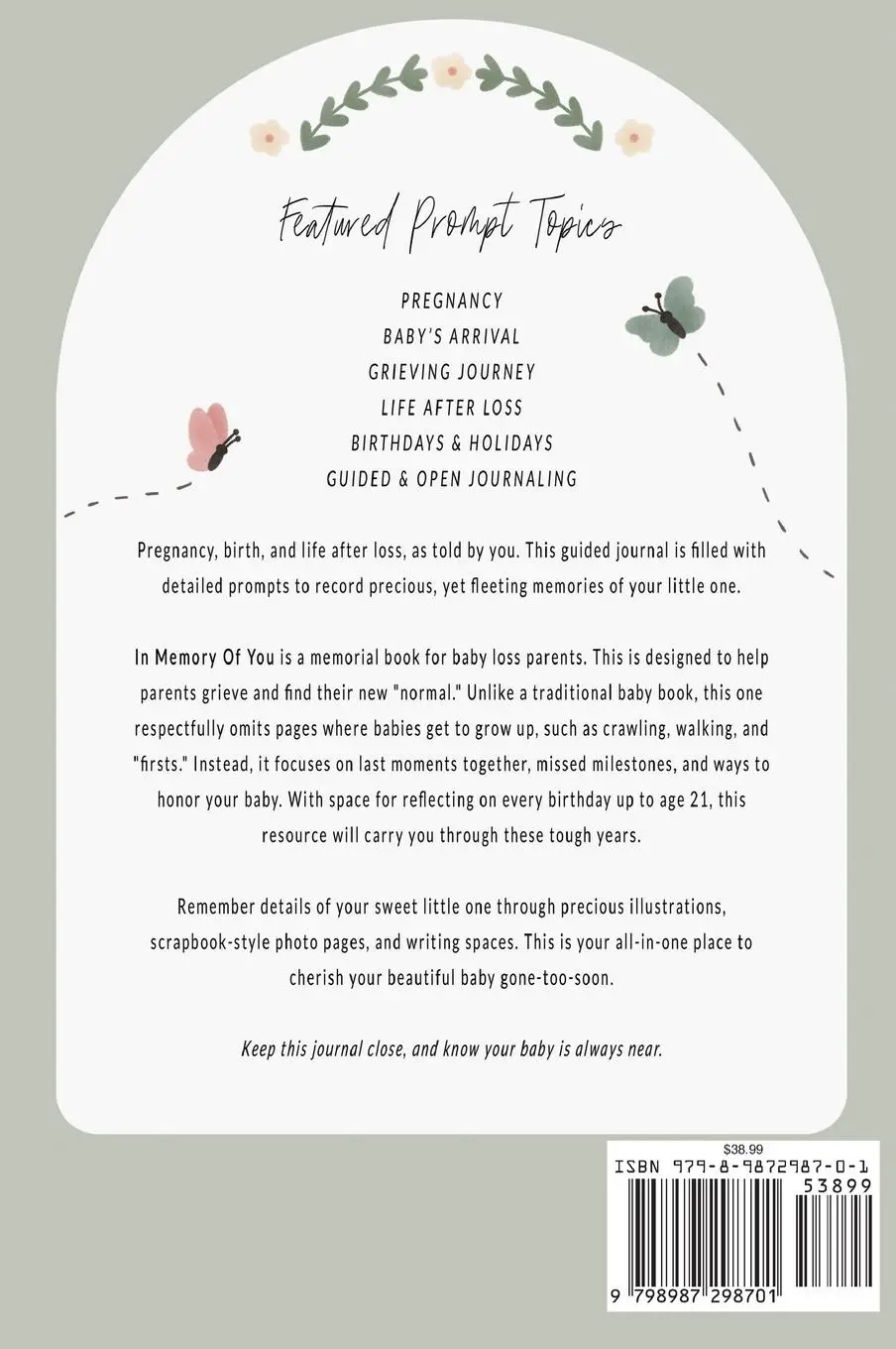 Rückseite: 9798987298701 | In Memory of You | Guided Baby Memory Journal | Autumn Cohen | Buch