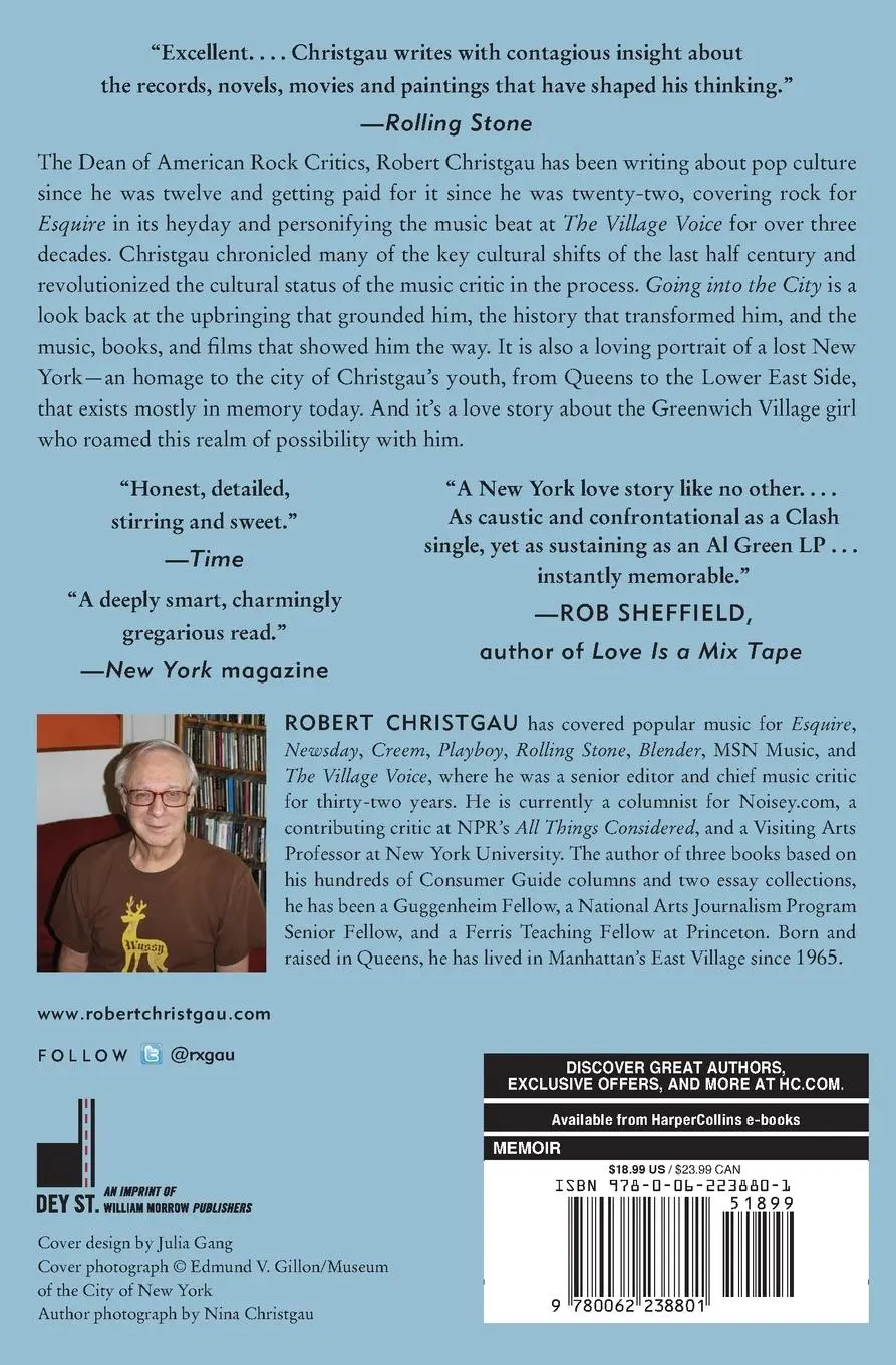 Rückseite: 9780062238801 | Going Into the City | Portrait of a Critic as a Young Man | Christgau