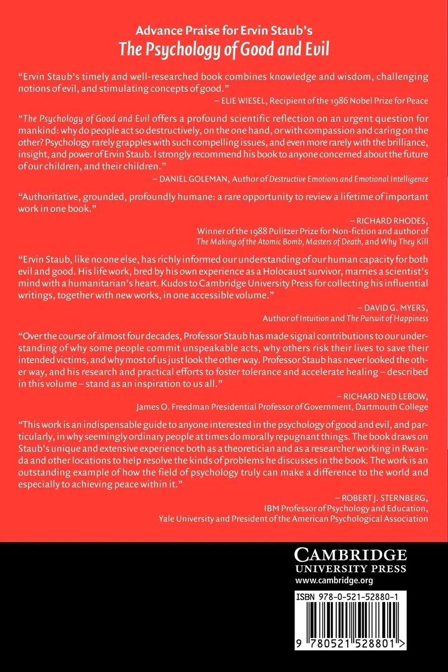 Rückseite: 9780521528801 | The Psychology of Good and Evil | Ervin Staub (u. a.) | Taschenbuch