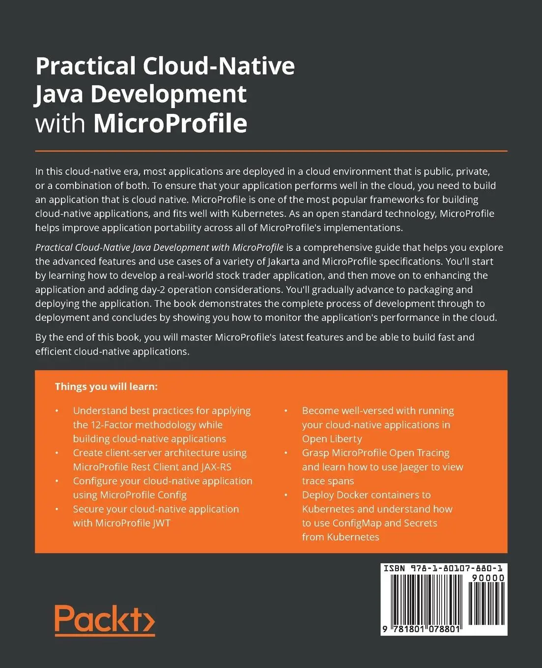 Rückseite: 9781801078801 | Practical Cloud-Native Java Development with MicroProfile | Buch