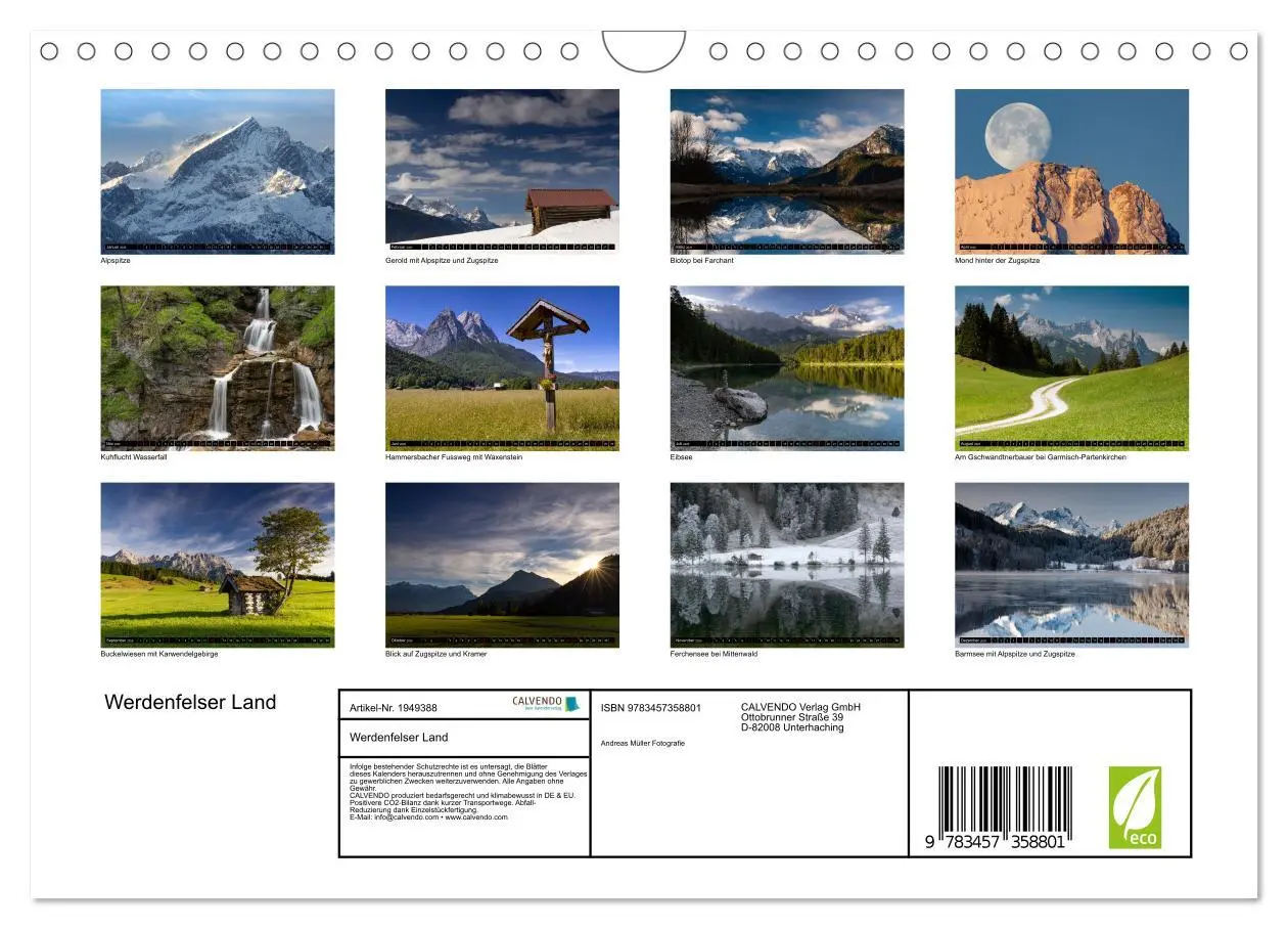 Bild: 9783457358801 | Werdenfelser Land (Wandkalender 2026 DIN A4 quer), CALVENDO...