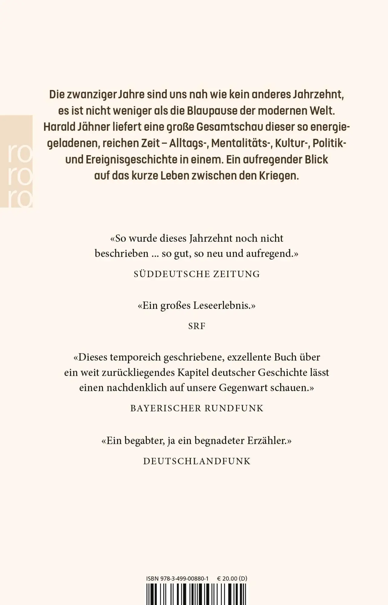 Rückseite: 9783499008801 | Höhenrausch | Das kurze Leben zwischen den Kriegen | Harald Jähner