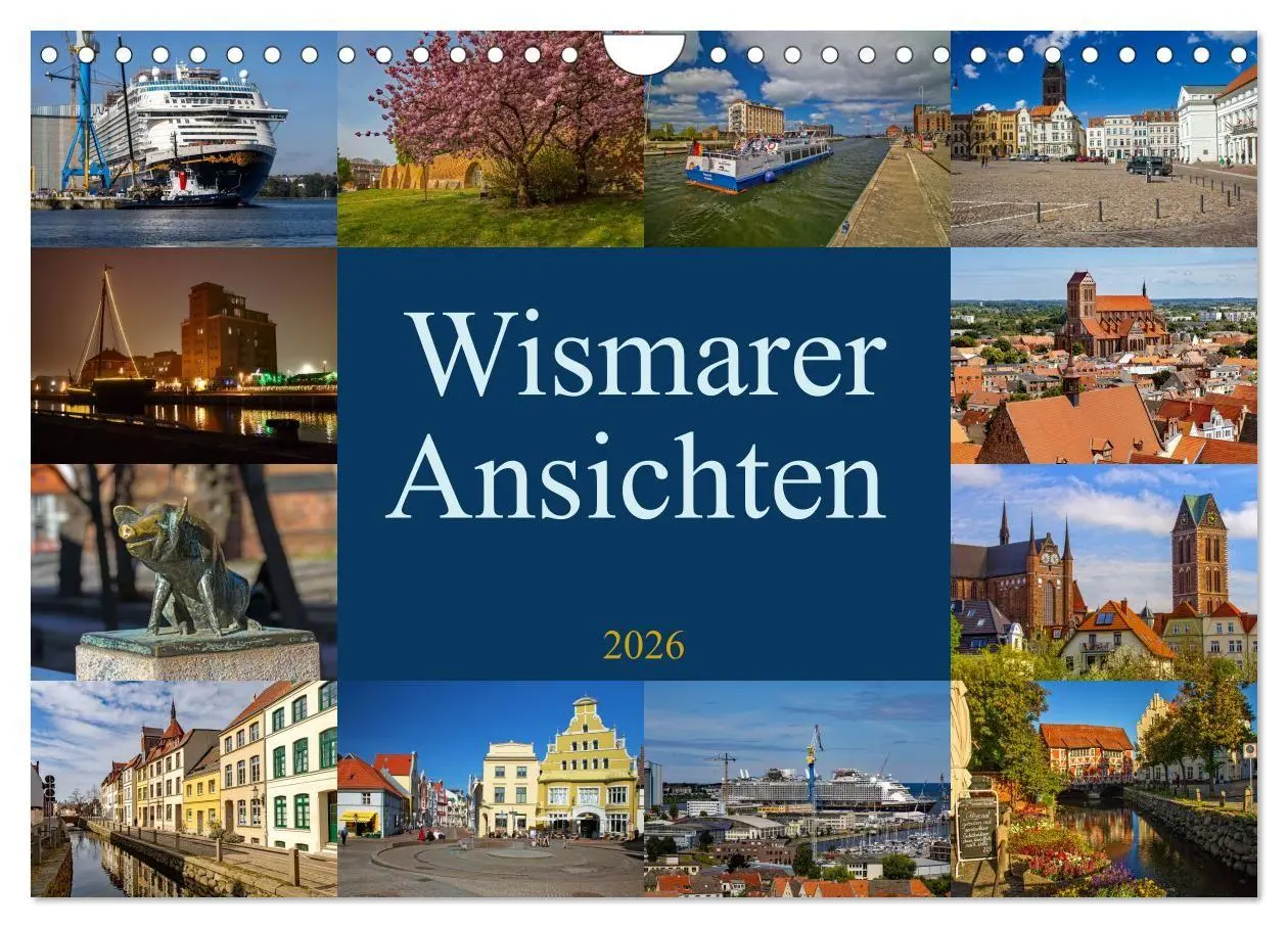 Cover: 9783516068801 | Wismarer Ansichten 2026 (Wandkalender 2026 DIN A4 quer), CALVENDO...
