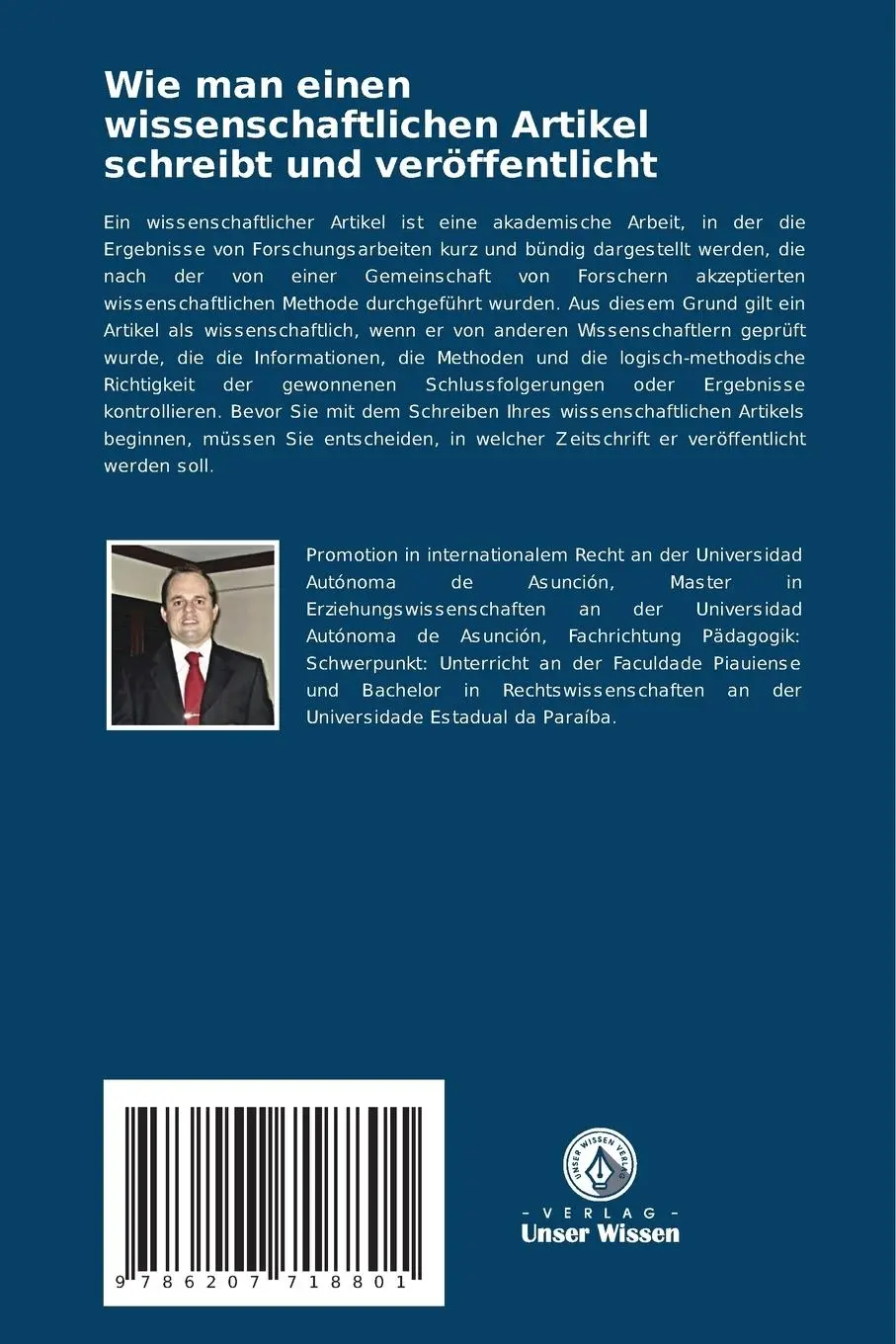 Rückseite: 9786207718801 | Wie man einen wissenschaftlichen Artikel schreibt und veröffentlicht